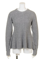 【CASUAL】ペプラムニットTOPS/グレー