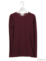 ウォッシャブルウールクルーネック/WINE