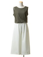 ストライプガウチョロンパース/OW