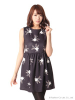 バッグポイントフラワーコクーンワンピース/ホワイト