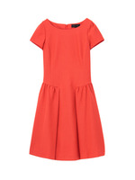 ボートネックハイウエストワンピース/オレンジ系(067)