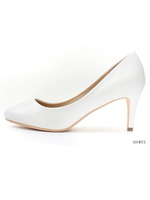 ラウンドトゥミドルヒールパンプス/ベージュ