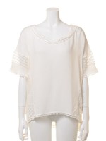 レース切替ポンチョブラウス/ブルー