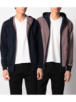 裏ボーダーリバーシブルパーカ/ネイビー(093)