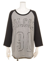 90's Skill Raglan L/S Tee【VOLCOM】/BLK