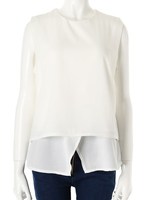 【ECURY】シャツドッキングノースリーブブラウス/ベビーピンク