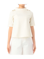 ハイネックポンチカットソー/アイボリー(004)