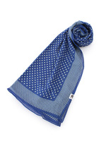 パターンドットストール/ブルー系(090)