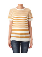 ボーダー半袖ニット/イエロー系(333)