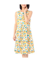 花柄ギャザーワンピース/マスタード(133)