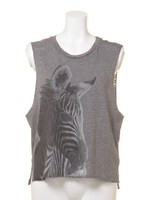 【CHASER】ZEBRA CHASER VINTAGE TRI-BLEND MUSCLE CROP/グレー