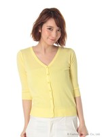 シンプルカーディガン/イエロー