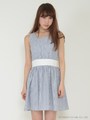 ストライプスピンドルワンピース/ブルー