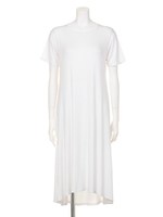 リラックススリットロングTシャツ/キャメル