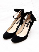 リボンパンプス/BLACK