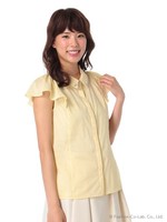 衿ビジュブラウス/イエロー