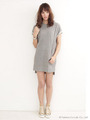【KiiRA】SWEAT TUNIC OP/HEATHER BLUE