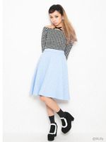 エンボスフレアスカート/RED