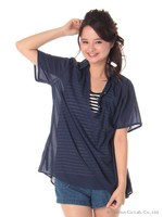 カウルネックシャツタンクアンサンブル/カーキ