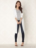 カットリブロングカーデ/WHT