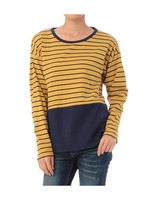 スムースボーダー切り替えカットソー/イエロー(332)