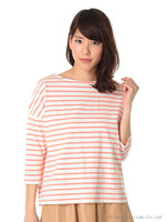 ドロップボーダー7分プルオーハ/Pink