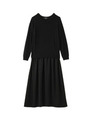 ニットシフォンドッキングワンピース/ブラック(019)