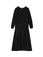 ニットシフォンドッキングワンピース/ブラック(019)