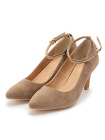 ビジューストラップパンプス/ベージュ系(052)