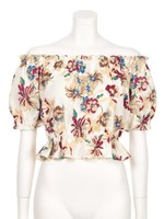 フラワープリントオフショルトップス/OWHT