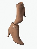 ベルト付ショートブーツ/モカ