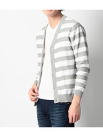 ボーダーニットカーディガン/ダークグリーン(323)