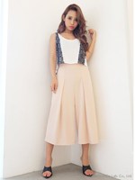 マニッシュソフトガウチョパンツ/BLK