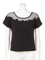 刺繍シアーカットTee/WHT