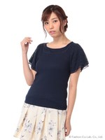 袖花刺繍プルオーバー/アイボリー