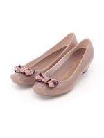 立体リボンデザインレインパンプス/ネイビー