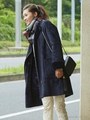 JCUR フェイクムートン ノーカラーコート/リバーシブル/NATURAL