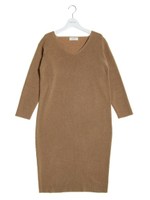 Vネックミディアムワンピース/GRY