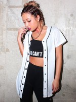 【ANAP】無地メッシュBACKプリントベースボール風シャツOP/WH