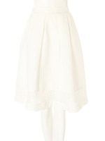 【CEDNIE】裾メッシュフレアミディスカート/ホワイト