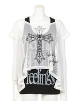 クロスメッシュTOPS＆インナーセット/オフホワイト