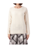 ケーブル編みニット/ホワイト(001)