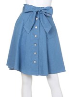 ハートポケットミディー丈SK/ホワイト