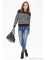 パネルボーダーニットTOPS/BLK