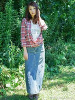 13.25ozDENIMロングスカート/インディゴ