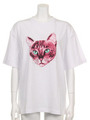 TABBY CAT OVER SIZE TEE/WHITE