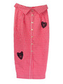gingham heart highwaste skirt/red