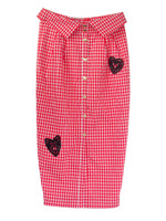 gingham heart highwaste skirt/red