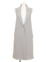 【Omekashi】縮絨ウールベスト/ライトグレ−