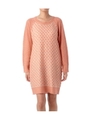 ドット風チェックニットワンピース/ピンク系(071)
